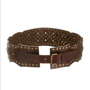 🌟Dolce & Gabbana Brown Leather Belt with Studs